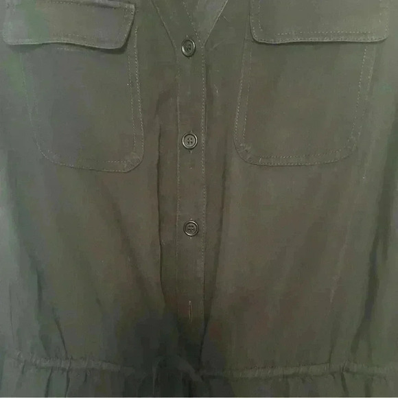 Romper Waist tie Rolled Sleeves -Black  -Max Studio Women’s Size M - Picture 5 of 7